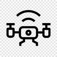 Drohnentechnologie, Drohnenlieferung, Drohnenherstellung, Drohnenflug symbol