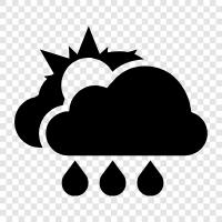 Drops, Water, Sunset, Clouds icon svg