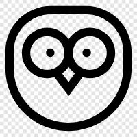 eared owl, barn owl, tawny owl, snowy owl icon svg