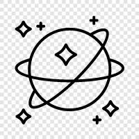 Erde, Sonnensystem, Mond, Meteor symbol