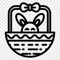 easter eggs, easter baskets, easter decoration, easter bunny icon svg