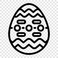 Easter, eggs, baskets, decorations icon svg