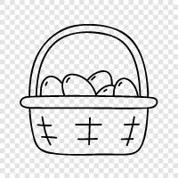 Easter, Easter Eggs, Easter basket, Easter eggs basket icon svg