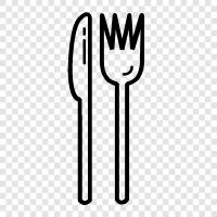 eating, food, eating utensils, knife and fork icon svg