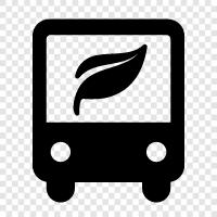 ecofriendly bus, clean bus, healthy bus, sustainable bus icon svg