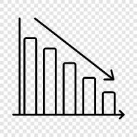 Wirtschaft, Rezession, Investitionen, Abwärtsdiagramm symbol