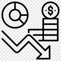 economy, unemployment, falling prices, debt icon svg