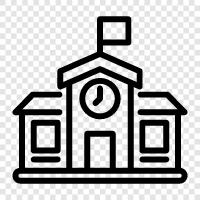 education, school system, teachers, students icon svg