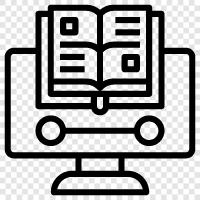 elearning, online courses, distance learning, online education icon svg