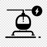 Elektrisches Flugzeug, ElektroHubschrauberRotor, ElektroHubschrauberBatterie, ElektroHubschrauberMotor symbol