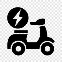 Электрический велосипед, электрический мотоцикл, электромобиль, электрический скутер Значок svg