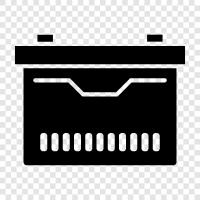 Elektroauto, wiederaufladbares Auto, Elektroautobatterie, Autobatterie symbol