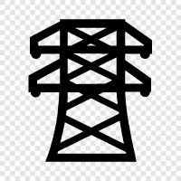 electric line, electric fence, electric meter, electric company icon svg