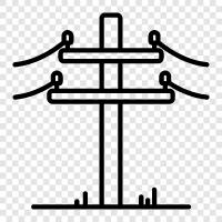 electric power, energy, transmission, infrastructure icon svg