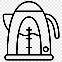 electric tea kettle, electric coffee pot, electric hot water pot, electric tea icon svg