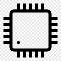 elektronik bileşen, mikroçip, yarı iletken, transistör üretim süreci ikon svg