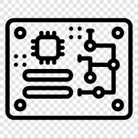 electronic, boards, printed circuit board, schematic icon svg