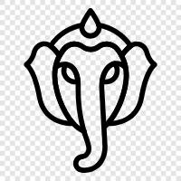 elephant, Hindu god, Lord of Obstacles, Ganesha icon svg