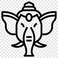 elephant, Hindu god, wisdom, strength icon svg