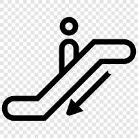 Aufzug, bewegliche Treppe, bewegliche Plattform, Rolltreppe symbol