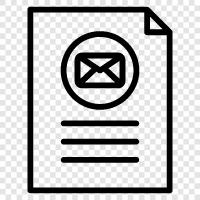 электронная почта, шаблон почтового документа, распечатка почтового документа бесплатно, почтовый документ Значок svg