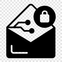 email security, email encryption, email security software, Secured Email icon svg