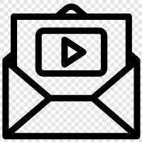 email video, marketing video, video newsletter, video email icon svg