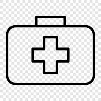 emergency kit, medical kit, first aid supplies, improvised first aid supplies icon svg