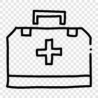 emergency supplies, first aid kit, survival kit, emergency kit icon svg