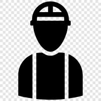 işçi, inşaat işçisi, depo işçisi, kamyon şoförü ikon svg