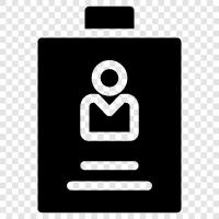 employee identification card, employee badge, employee records, employee identification icon svg