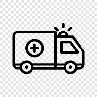 EMS, ambulance service, ambulance transport, medical emergency icon svg