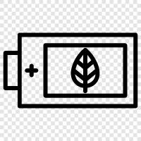 environmental battery, recycled battery, rechargeable battery, low carbon battery icon svg