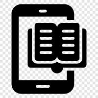 ereader, ebook, digital book reader, ereader software icon svg