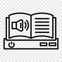 ereader, books, reading, digital icon svg