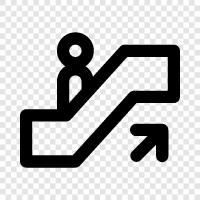 escalator, moving, stairs, Escalator Up icon svg