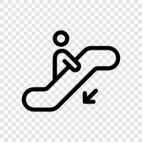 Escalator, Down, Slider, Moving icon svg