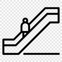 escalator, moving stairs, moving stairs apparatus icon svg