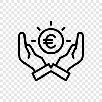 euro, currency, money, bills icon svg