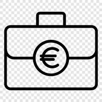 euro case, euro travel case, euro tote bag, euro briefcase icon svg