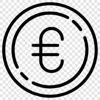 euro coins, euro currency, euro banknotes, euro coins minted icon svg