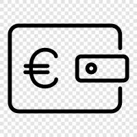 Euro, Wallet, Currency, Money icon svg