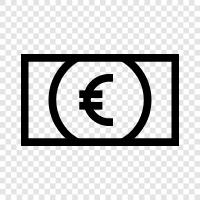 euro, euro coins, euro banknotes, euro currency icon svg