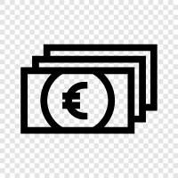 euro money, euro cash, euro cash advance, euro cash withdrawal icon svg