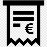 euro, billing, invoice, payment icon svg