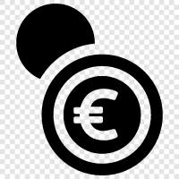 euro zone, euro coins, euro banknotes, euro exchange rates icon svg