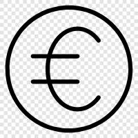 Euros, money, currency, bank icon svg