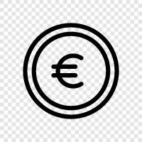 Eurozone, euro coins, euro notes, euro banknotes icon svg