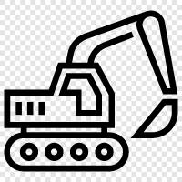 excavator machine, used excavator, rental excavator, Excavator icon svg