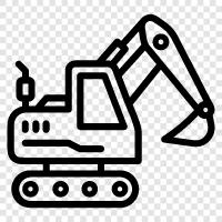 excavator, construction, machine, operator icon svg